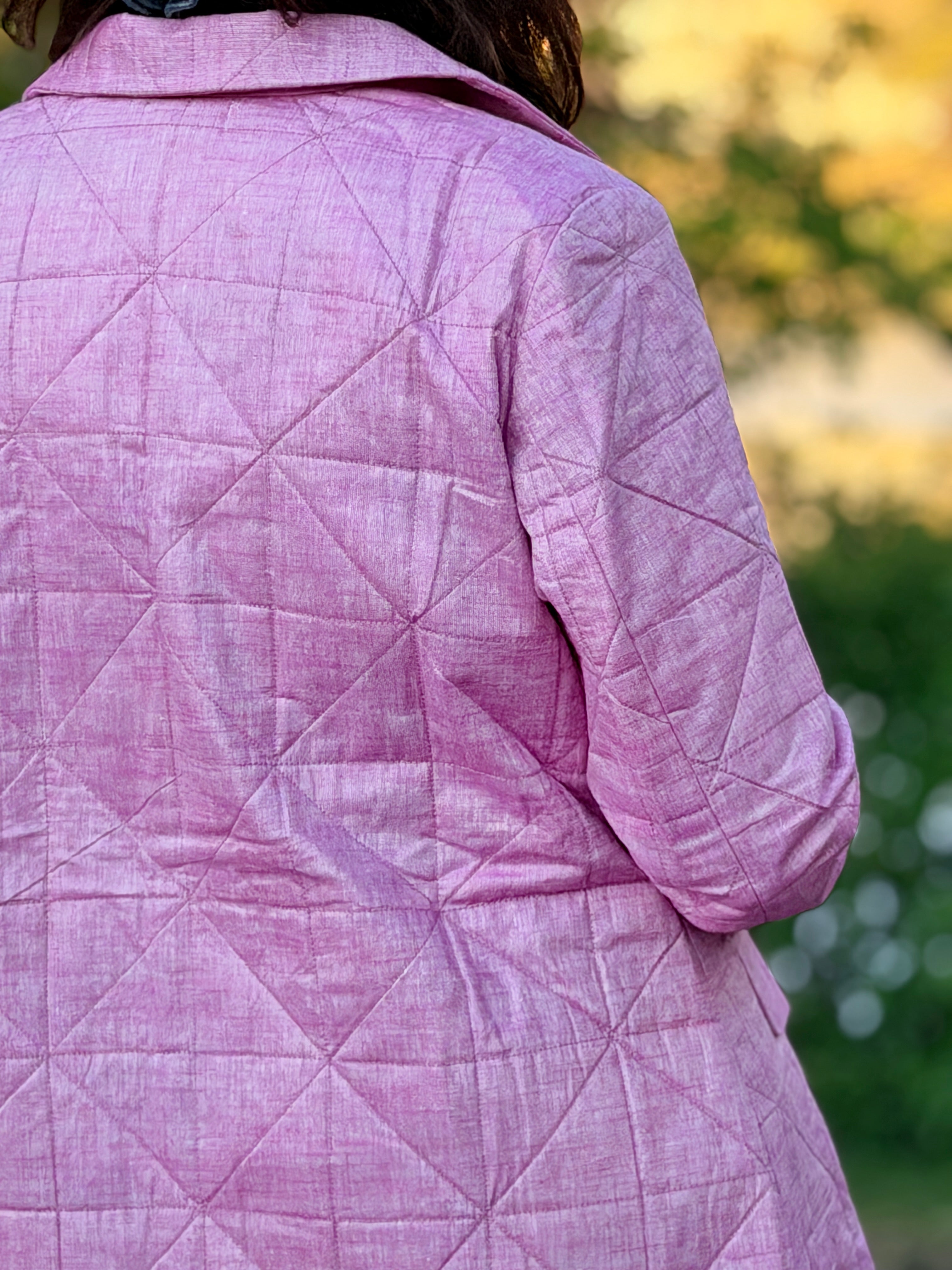 Lilac Handwoven Cotton Hand Quilted Blazer Jacket
