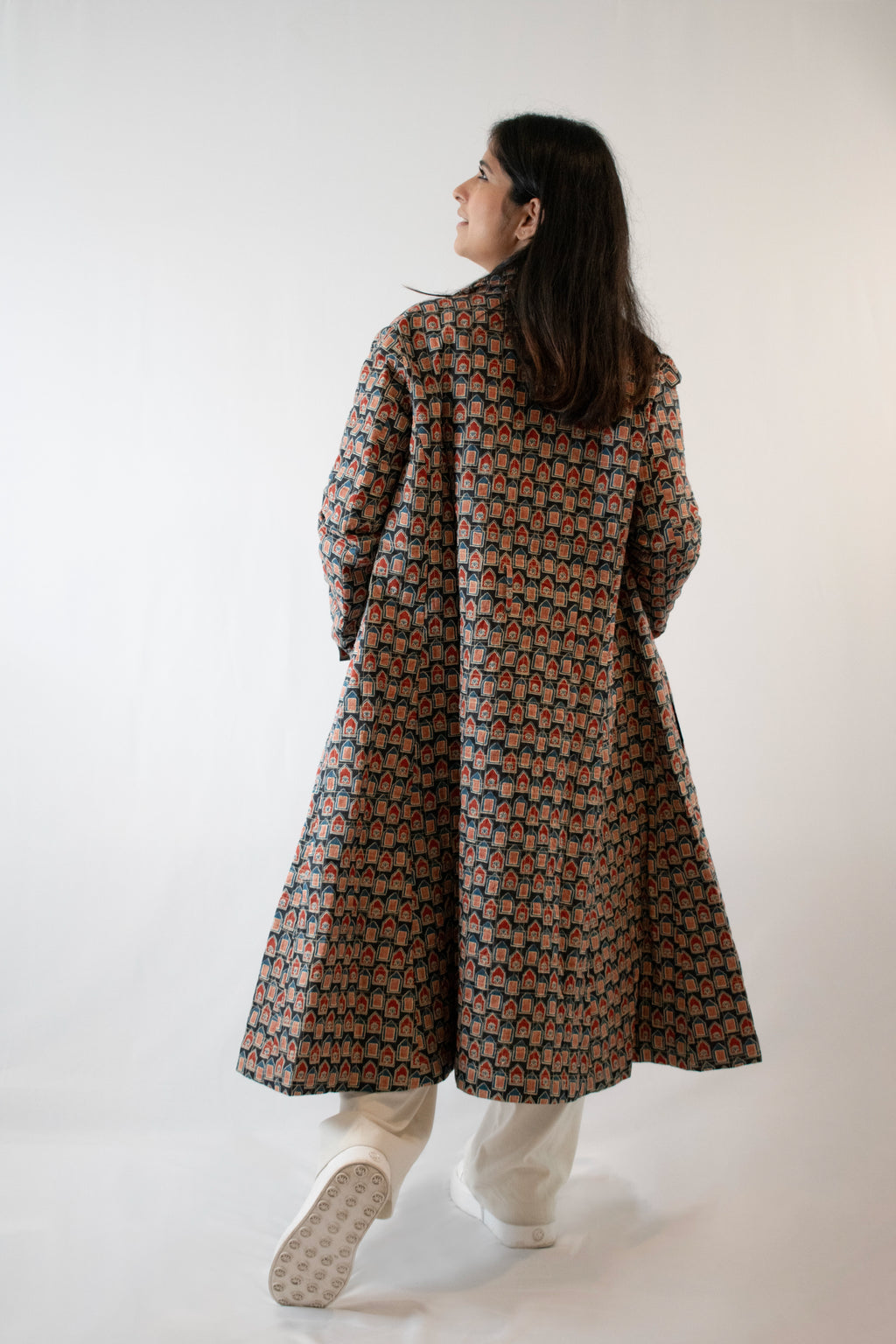 Multicolor printed jacket back view