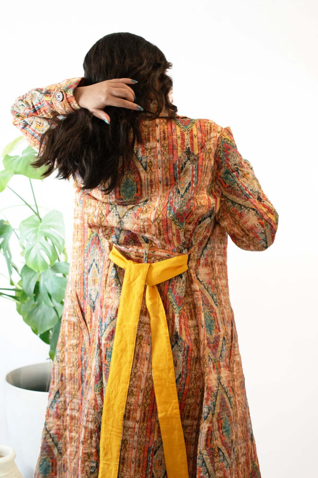 Multicolor quilted jacket back image