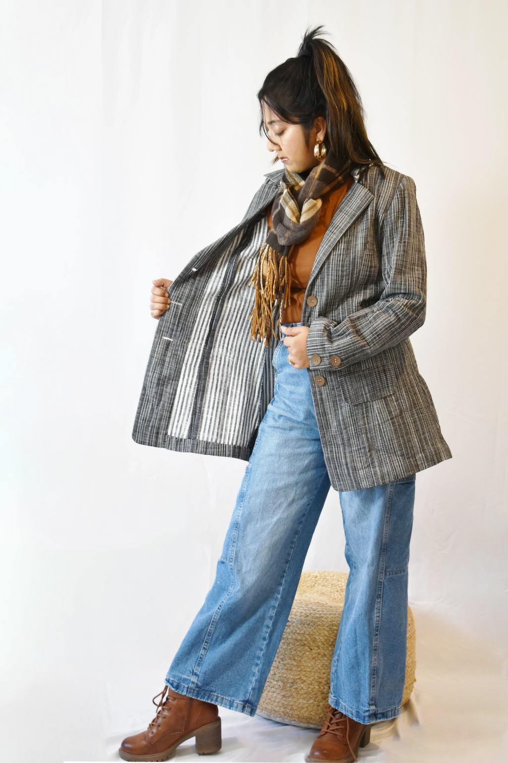 grey textured jacket