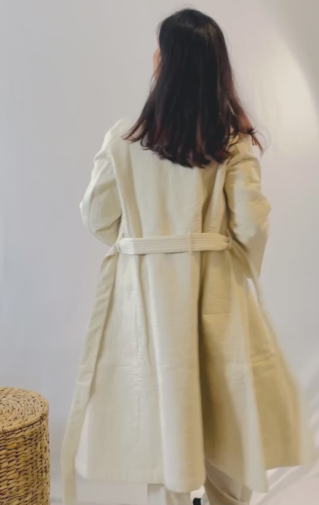 White long quilted coat

